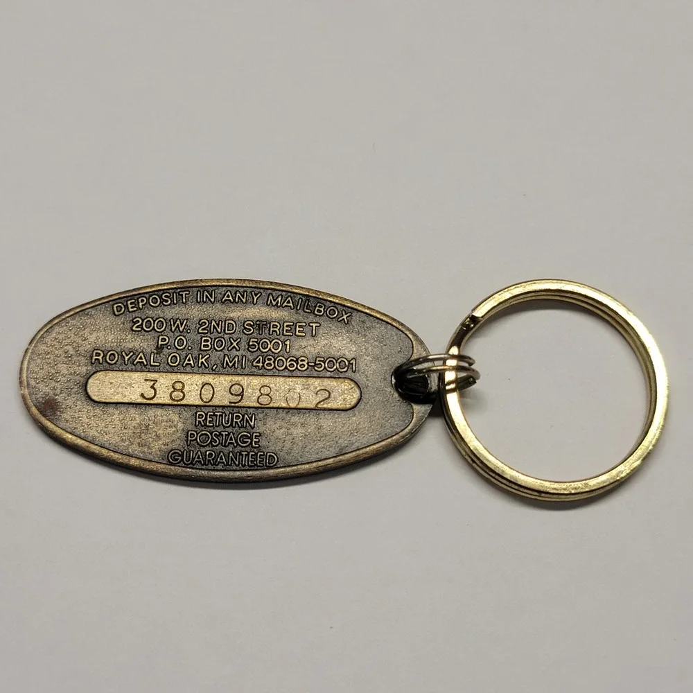 Vintage Chevrolet Keychain Brass Commitment To Excellence Royal Oak Michigan